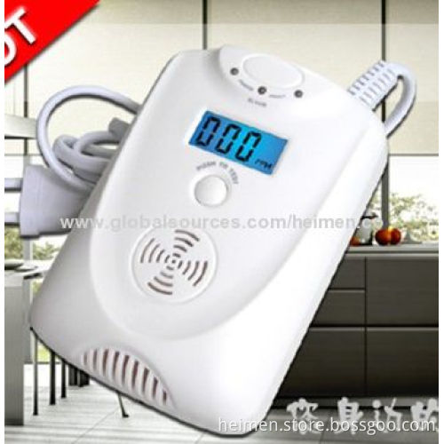 100-240V AC Independent Household LNG Gas Leak Detector with LED, Supports 9V Backup Battery